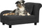 vidaXL - Hondenbank - met - kussen - 83x44x44 - cm - pluche - zwart