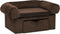 vidaXL - Hondenbank - met - lade - 75x50x38 - cm - pluche - bruin