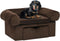 vidaXL - Hondenbank - met - lade - 75x50x38 - cm - pluche - bruin