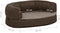 vidaXL - Hondenbed - ergonomisch - linnen-look - 60x42 - cm - fleece - bruin