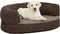 vidaXL - Hondenbed - ergonomisch - linnen-look - 60x42 - cm - fleece - bruin