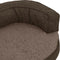 vidaXL - Hondenbed - ergonomisch - linnen-look - 60x42 - cm - fleece - bruin