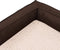 vidaXL - Hondenbed - ergonomisch - linnen-look - 60x42 - cm - fleece - bruin