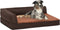 vidaXL - Hondenbed - ergonomisch - linnen-look - 60x42 - cm - fleece - bruin