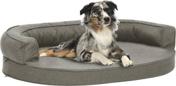 vidaXL - Hondenbed - ergonomisch - linnen-look - 60x42 - cm - grijs