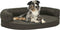 vidaXL - Hondenbed - ergonomisch - linnen-look - 60x42 - cm - donkergrijs