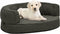 vidaXL - Hondenbed - ergonomisch - linnen-look - 75x53 - cm - fleece - donkergrijs