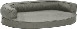 vidaXL - Hondenbed - ergonomisch - linnen-look - 75x53 - cm - grijs