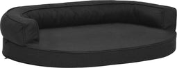 vidaXL - Hondenbed - ergonomisch - linnen-look - 75x53 - cm - zwart