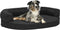 vidaXL - Hondenbed - ergonomisch - linnen-look - 75x53 - cm - zwart
