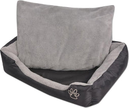 vidaXL - Hondenbed - met - gewatteerd - kussen - maat - XXL - zwart