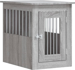 vidaXL - Hondenbench - 45x62x59 - cm - bewerkt - hout - grijs - sonoma