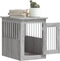 vidaXL - Hondenbench - 45x62x59 - cm - bewerkt - hout - grijs - sonoma