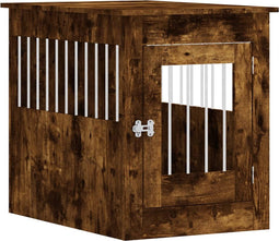 vidaXL - Hondenbench - 55 - x - 80 - x - 68 - cm - bewerkt - hout - gerookt - eikenkleurig