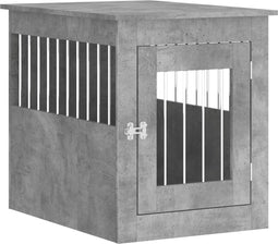 vidaXL - Hondenbench - 55x75x65 - cm - bewerkt - hout - betongrijs