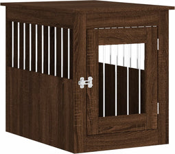 vidaXL - Hondenbench - 55x75x65 - cm - bewerkt - hout - bruin - eikenkleur