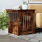 vidaXL - Hondenbench - 55x75x65 - cm - bewerkt - hout - gerookt - eikenkleurig