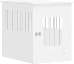 vidaXL - Hondenbench - 55x80x68 - cm - bewerkt - hout - wit