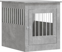 vidaXL - Hondenbench - 64,5x80x71 - cm - bewerkt - hout - betongrijs