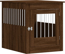 vidaXL - Hondenbench - 64,5x80x71 - cm - bewerkt - hout - bruin - eikenkleur
