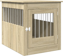 vidaXL - Hondenbench - 64,5x80x71 - cm - bewerkt - hout - sonoma - eikenkleurig