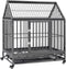 vidaXL Hondenbench met wielen en dak 92x62x106 cm staal