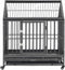 vidaXL Hondenbench met wielen en dak 92x62x106 cm staal