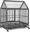 vidaXL Hondenbench met wielen en dak 92x62x106 cm staal