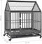 vidaXL Hondenbench met wielen en dak 92x62x106 cm staal