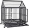 vidaXL Hondenbench met wielen en dak 92x62x106 cm staal