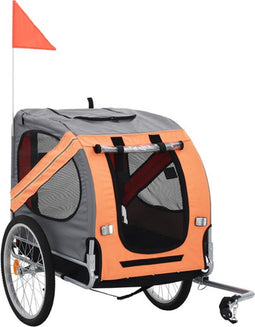 vidaXL - Hondenfietstrailer - oranje - en - grijs