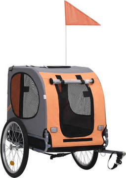 vidaXL - Hondenfietstrailer - oranje - en - grijs