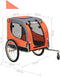 vidaXL - Hondenfietstrailer - oranje - en - grijs