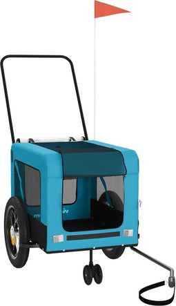 vidaXL - Hondenfietstrailer - oxford - stof - en - ijzer - blauw - en - zwart
