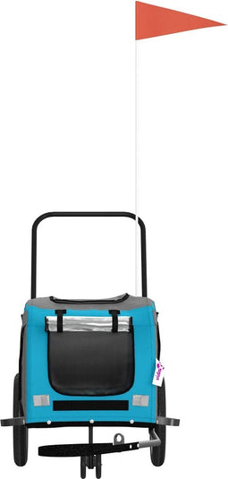 vidaXL - Hondenfietstrailer - oxford - stof - en - ijzer - blauw - en - zwart