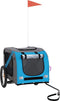 vidaXL - Hondenfietstrailer - oxford - stof - en - ijzer - blauw - en - grijs