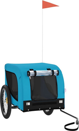 vidaXL - Hondenfietstrailer - oxford - stof - en - ijzer - blauw - en - zwart