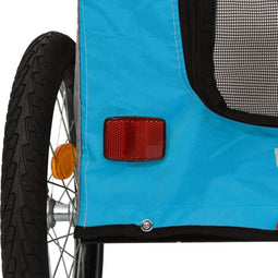 vidaXL - Hondenfietstrailer - oxford - stof - en - ijzer - blauw - en - grijs