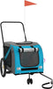 vidaXL - Hondenfietstrailer - oxford - stof - en - ijzer - blauw - en - grijs