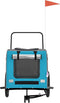 vidaXL - Hondenfietstrailer - oxford - stof - en - ijzer - blauw - en - grijs