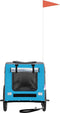 vidaXL - Hondenfietstrailer - oxford - stof - en - ijzer - blauw - en - grijs