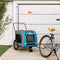 vidaXL - Hondenfietstrailer - oxford - stof - en - ijzer - blauw - en - grijs