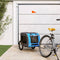 vidaXL - Hondenfietstrailer - oxford - stof - en - ijzer - blauw - en - grijs