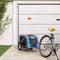 vidaXL - Hondenfietstrailer - oxford - stof - en - ijzer - blauw - en - grijs