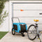 vidaXL - Hondenfietstrailer - oxford - stof - en - ijzer - blauw - en - zwart