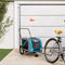 vidaXL - Hondenfietstrailer - oxford - stof - en - ijzer - blauw - en - grijs