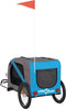 vidaXL - Hondenfietstrailer - oxford - stof - en - ijzer - blauw - en - grijs