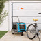 vidaXL - Hondenfietstrailer - oxford - stof - en - ijzer - blauw - en - grijs