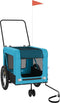 vidaXL - Hondenfietstrailer - oxford - stof - en - ijzer - blauw - en - zwart