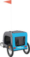 vidaXL - Hondenfietstrailer - oxford - stof - en - ijzer - blauw - en - grijs